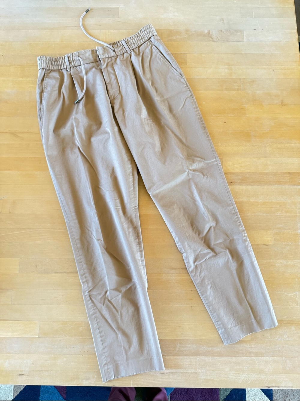 HUGO Men's Light Tan Drawstring Pants